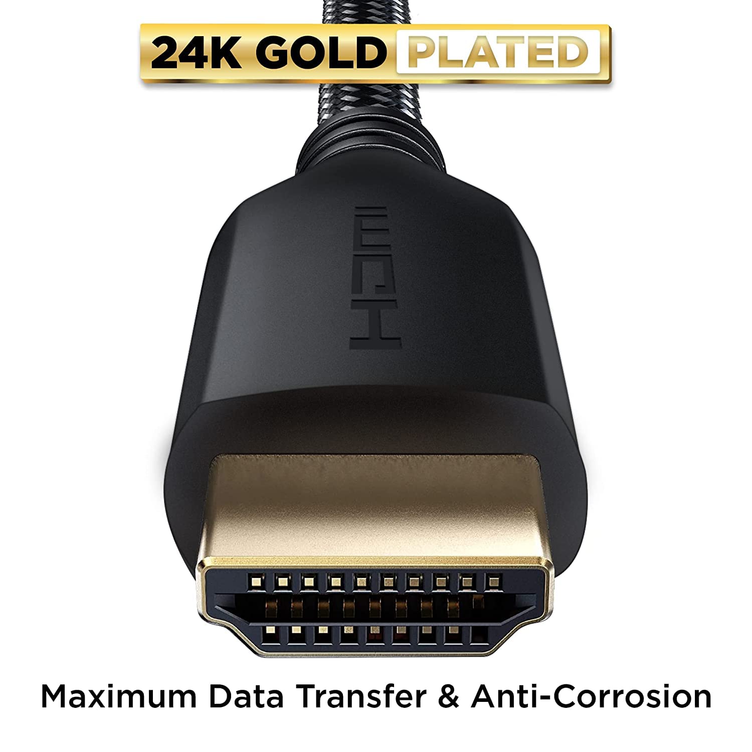 PowerBear 4K HDMI Cable 10 ft | High Speed Hdmi Cables, Braided Nylon & Gold Connectors, 4K @ 60Hz, Ultra HD, 2K, 1080P, ARC & CL3 Rated | for Laptop, Monitor, PS5, PS4, Xbox One, Fire TV, & More