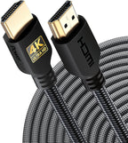 PowerBear 4K HDMI Cable 10 ft | High Speed Hdmi Cables, Braided Nylon & Gold Connectors, 4K @ 60Hz, Ultra HD, 2K, 1080P, ARC & CL3 Rated | for Laptop, Monitor, PS5, PS4, Xbox One, Fire TV, & More