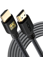 PowerBear 4K HDMI Cable 10 ft | High Speed Hdmi Cables, Braided Nylon & Gold Connectors, 4K @ 60Hz, Ultra HD, 2K, 1080P, ARC & CL3 Rated | for Laptop, Monitor, PS5, PS4, Xbox One, Fire TV, & More