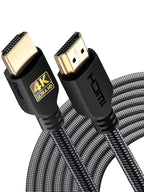 PowerBear 4K HDMI Cable 10 ft | High Speed Hdmi Cables, Braided Nylon & Gold Connectors, 4K @ 60Hz, Ultra HD, 2K, 1080P, ARC & CL3 Rated | for Laptop, Monitor, PS5, PS4, Xbox One, Fire TV, & More